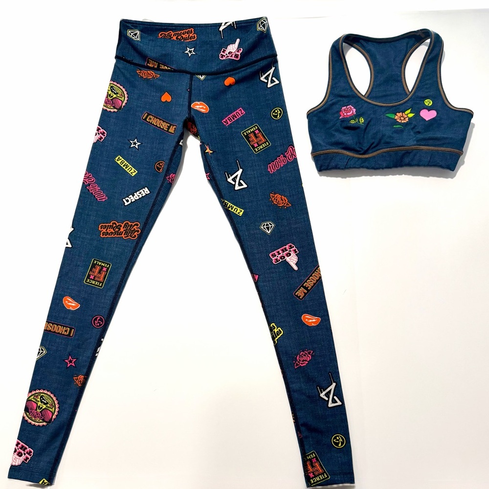 Zumba Leggings and Sports Bra XS